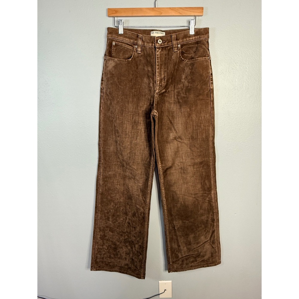 We The Free Tinsley Baggy High Rise Straight Leg Brown Jeans Size‎ 28